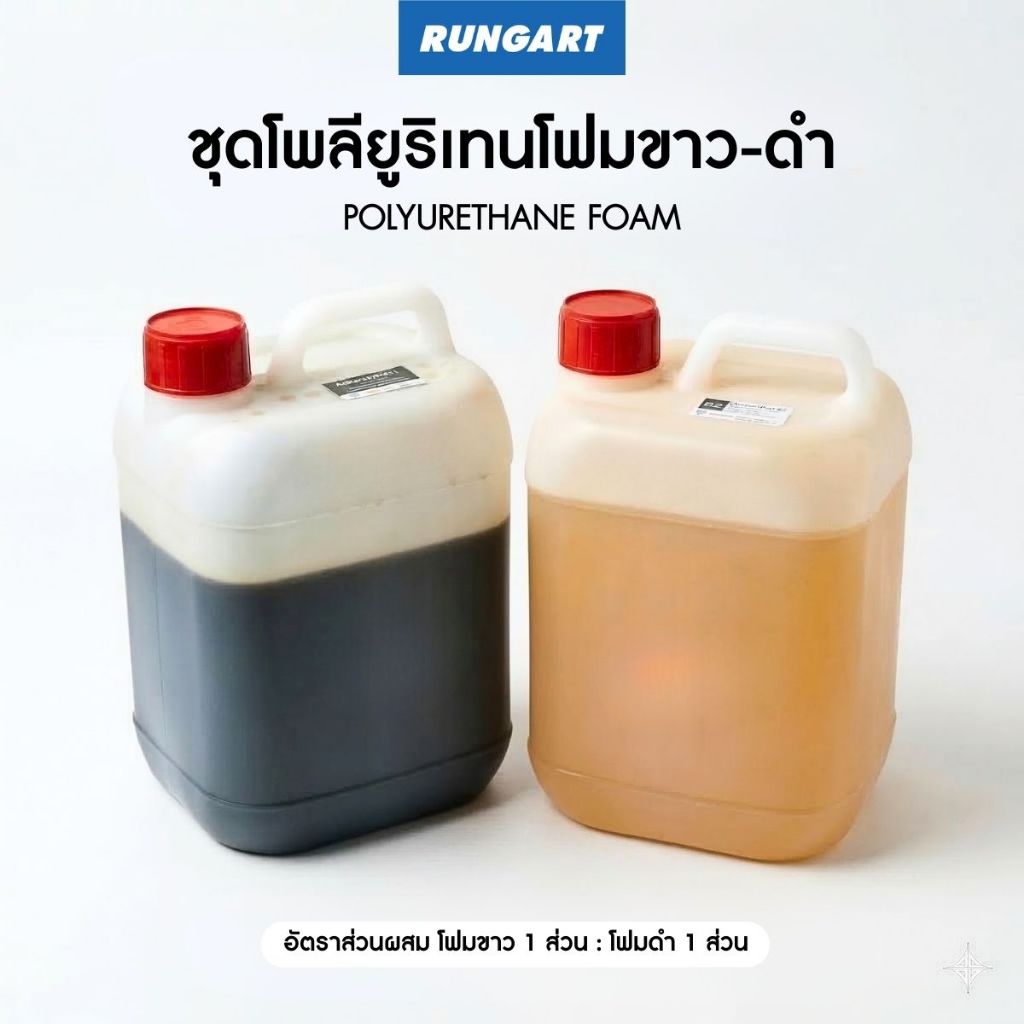 PU FOAM โพลียูริเทนโฟม ขยายตัว 20 เท่า (ชุด 10 กก.) โฟมขาว-ดำ กาวโฟม กาวต่อโฟม พียูโฟม หล่อชิ้นงาน ฉนวนกันความร้อน