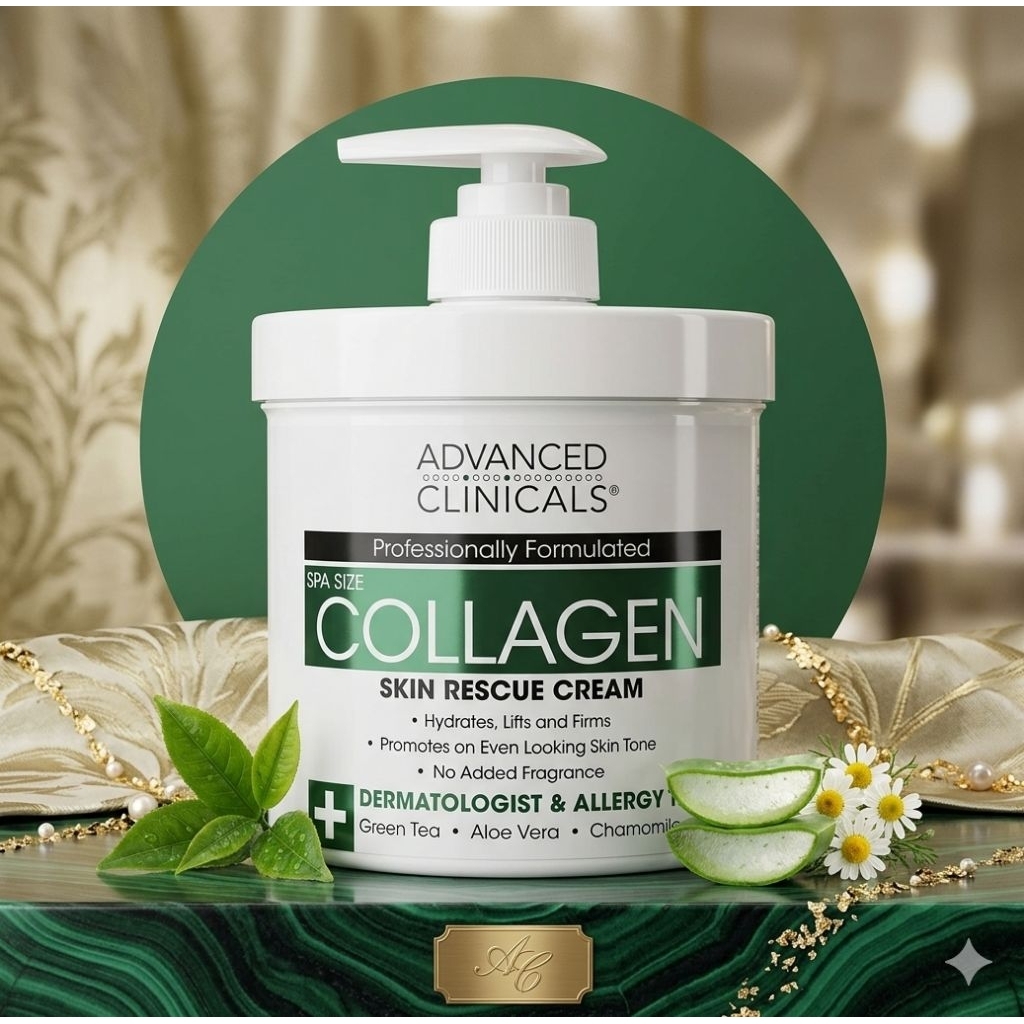 Exp:01/27 คอลลาเจนที่ดีสุดและเข้มข้น Collagen Skin Rescue Lotion Fragrance Free By AdvancedClinicals
