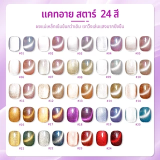 Nawoelite สีทาเล็บเจล สีลูกแก้ว แก้ว สีเจลทาเล็บลูกแก้วแวววาว ✨ 2025 เทรนด์แฟชั่น สุขภาพเล็บ 24 สีใหม่ล่าสุด