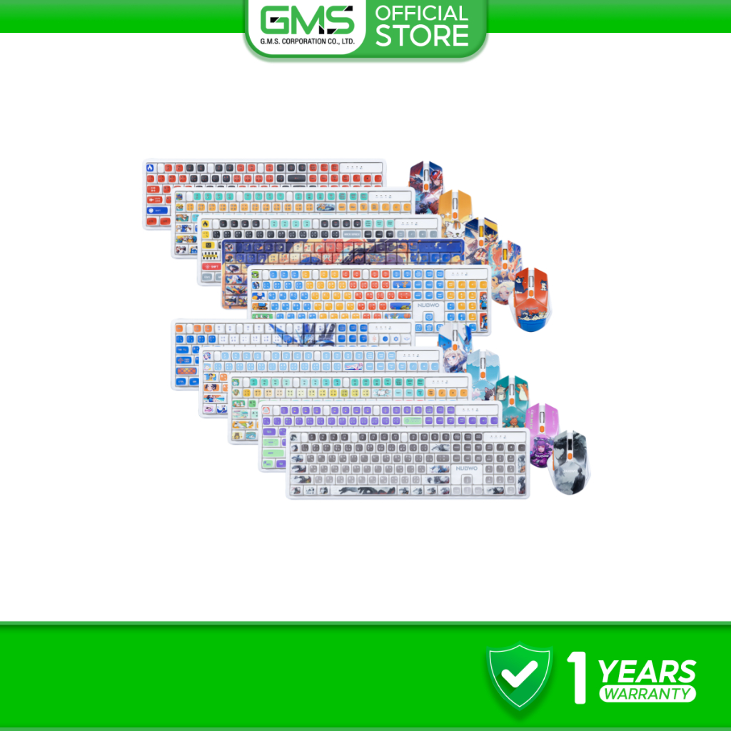 [รับประกัน 1 ปี] Nubwo ชุดเซ็ทคีย์บอร์ด-เมาส์ไร้สาย NKM-645 เชื่อมต่อแบบไวร์เลส ปุ่มนุ่ม ไร้เสียงรบก