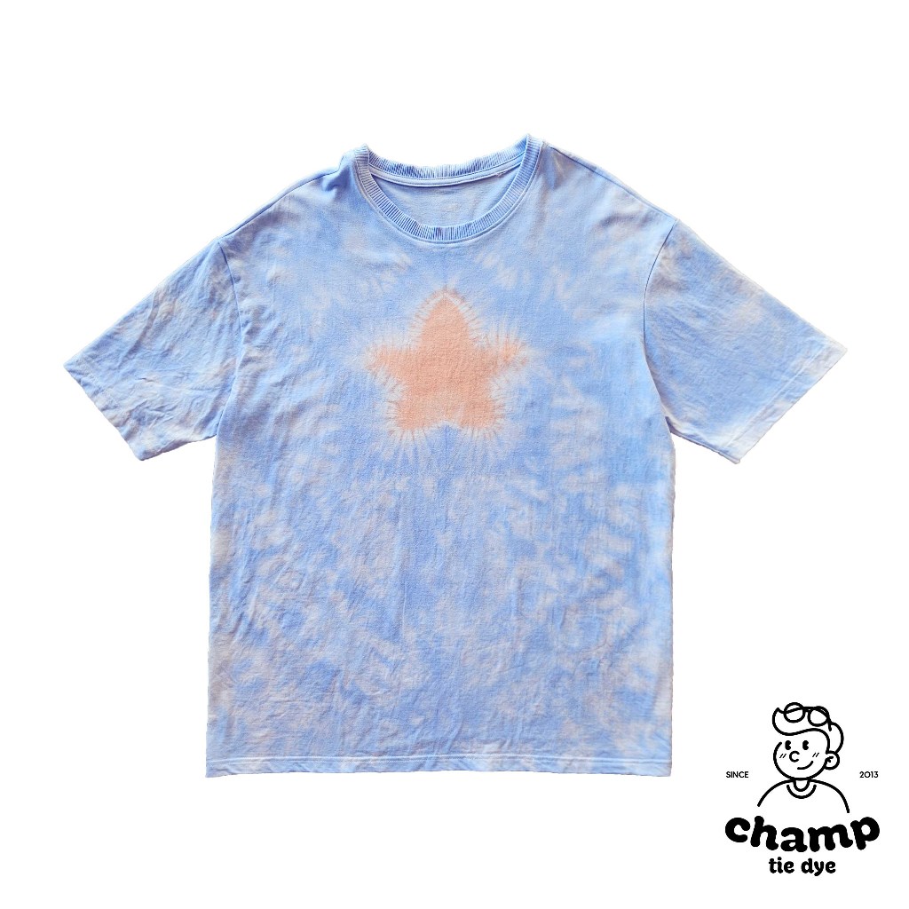 เสื้อยืดมัดย้อมลายดาว พาสเทล Unisex Star Tie Dye Pastel Oversized Kids T-shirt Crop Top
