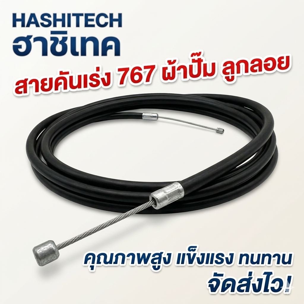 สายคันเร่ง 767 ผ้าปั๊ม ลูกลอย  ยี่ห้อ hashitech(ฮาชิเทค)