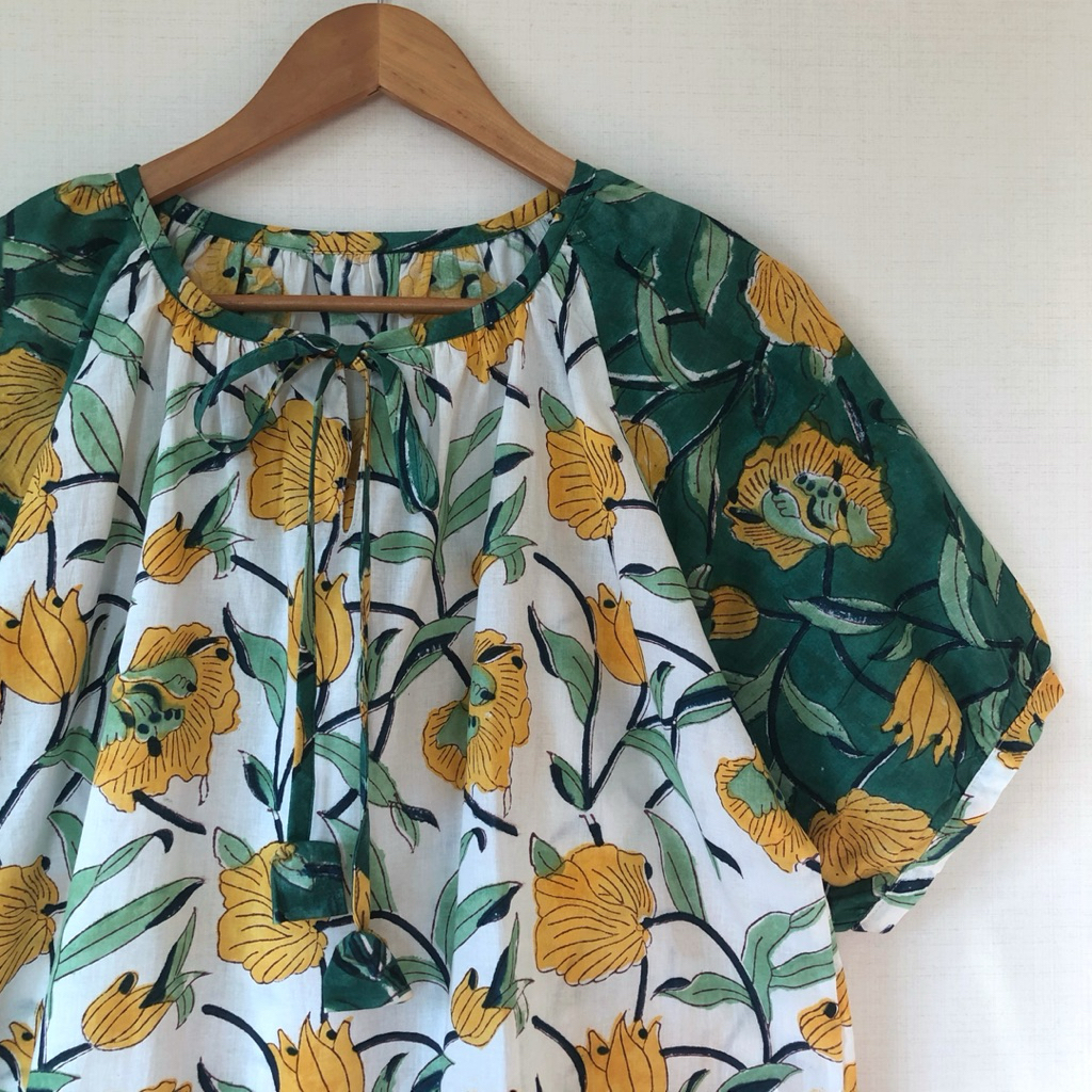 เสื้อผ้าฝ้ายอินเดียทูโทน คอกลมผูกโบ รูปที่ 7