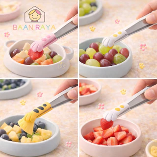 🥢ที่คีบอาหารอุ้งเท้าแมว🐾 Cute Cat Paw Food Tongs ที่คีบขนม น้ำแข็ง ผลไม้ ขนมเด็ก สีพาสเทล สำหรับเบนโตะ Baan Raya