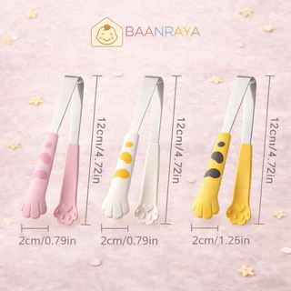 🥢ที่คีบอาหารอุ้งเท้าแมว🐾 Cute Cat Paw Food Tongs ที่คีบขนม น้ำแข็ง ผลไม้ ขนมเด็ก สีพาสเทล สำหรับเบนโตะ Baan Raya