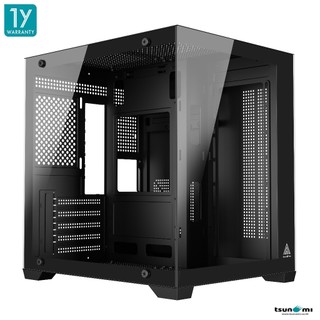 เคสคอมพิวเตอร์ Tsunami S01W M-ATX Compact Tempered Glass Case (No FAN) (AIO240) รับประกัน 1 ปี