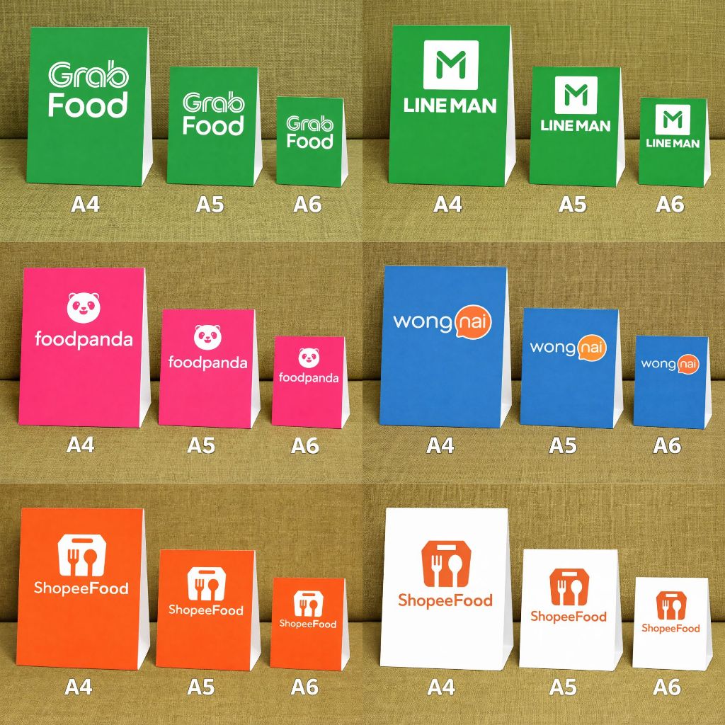 ป้ายตั้งโต๊ะ เดริเวอรี่ grab lineman shopeefood ราคาถูก