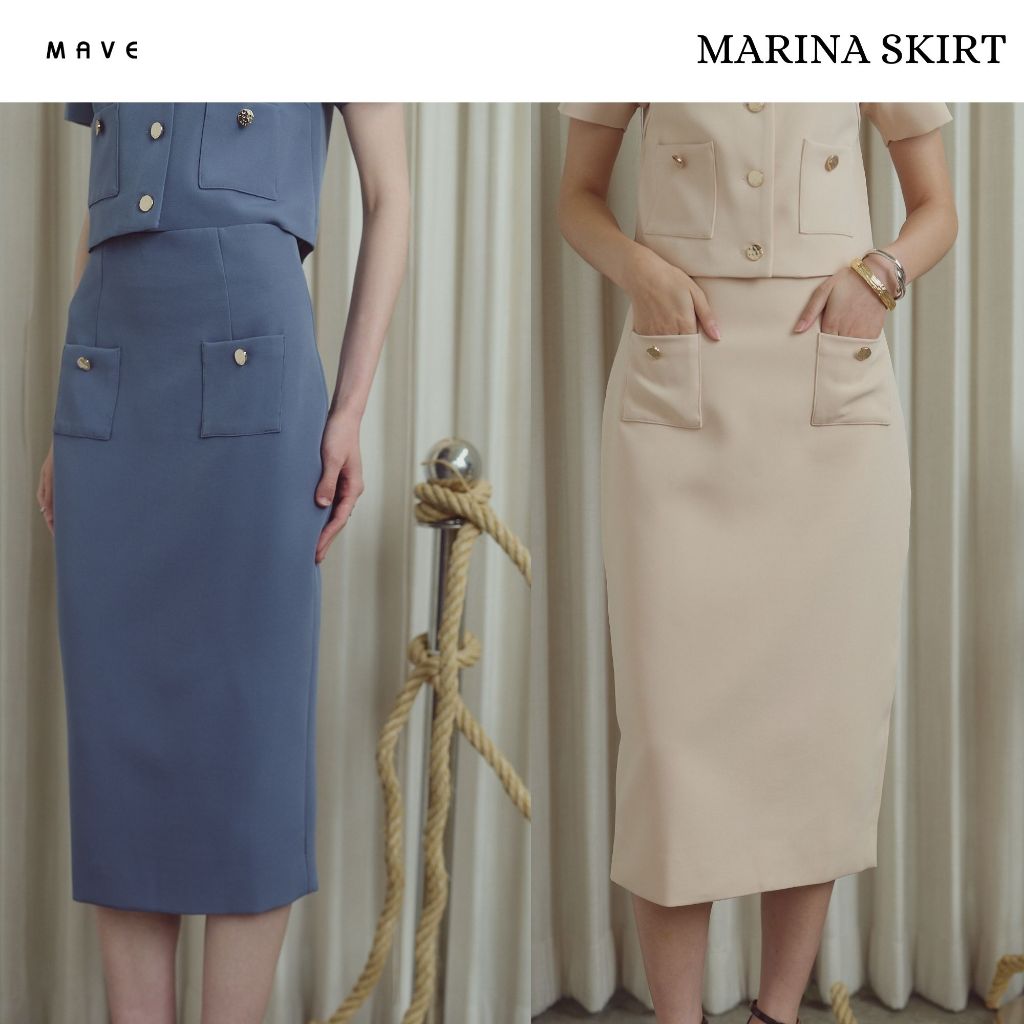 MAVE กระโปรง รุ่น Marina สี LAKE BLUE, BEIGE