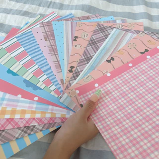 กระดาษโน้ตน่ารัก สีสันสดใส มินิมอล 20 แผ่น ขนาด A5 DIY แต่งไดอารี่ แต่ง journal kawaii พร้อมส่งจากไทย