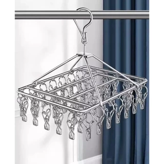 Rack ที่หนีบผ้า สแตนเลส 40ที่หนีบ ไม่ขึ้นสนิม เหมาะสําหรับนําไปตากถุงเท้า กางเกงใน ชุดชั้นใน เป็นต้น หนา 4mm