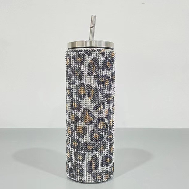 DI-S600 แก้วน้ำเพชร แก้วเก็บอุณหภูมิ เก็บความเย็น แถมหลอด ขนาด 600 ml