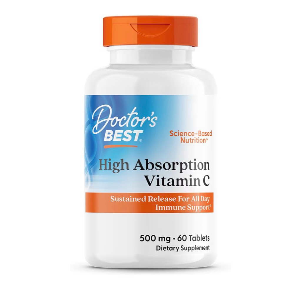EXP  9/27 Doctor’s Best  High Absorption Vitamin c with pureway 500 mg 60 Tablets การดูดซึมการกักเก็