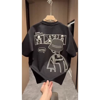 BEAR BABY เสื้อยืดเด็กผู้ชาย คอลเลคชั่นฤดูร้อน 2026 ลายการ์ตูน เท่และมีสไตล์ แขนสั้นลำลอง ทรงหลวม