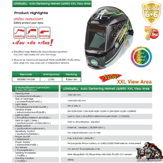 (ถูกสุด) LONGWELL หน้ากากเชื่อม ปรับแสงอัตโนมัติ LW650 / LW-GG-004 / 350s ประกัน6+6