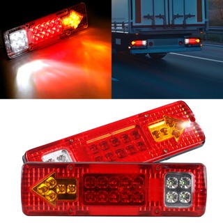 2 ชิ้น ไฟท้ายรถบรรทุก LED 12V สีแดง กันน้ำ ติดตั้งง่าย
