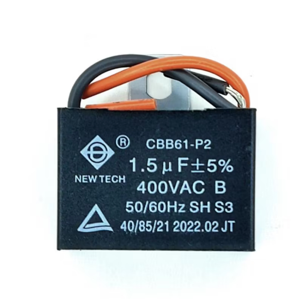 คาปาซิเตอร์ ยี่ห้อ NEW TECH แท้ 1.5uF 400VAC CBB61 S3 พัดลม Hatari 12นิ้ว 14นิ้ว 16นิ้ว