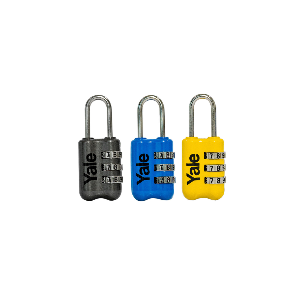 Yale รุ่น YP2 ตัวล็อคสำหรับการเดินทาง ตัวเรือนซิงค์ ห่วงสแตนเลส ขนาด 23 mm