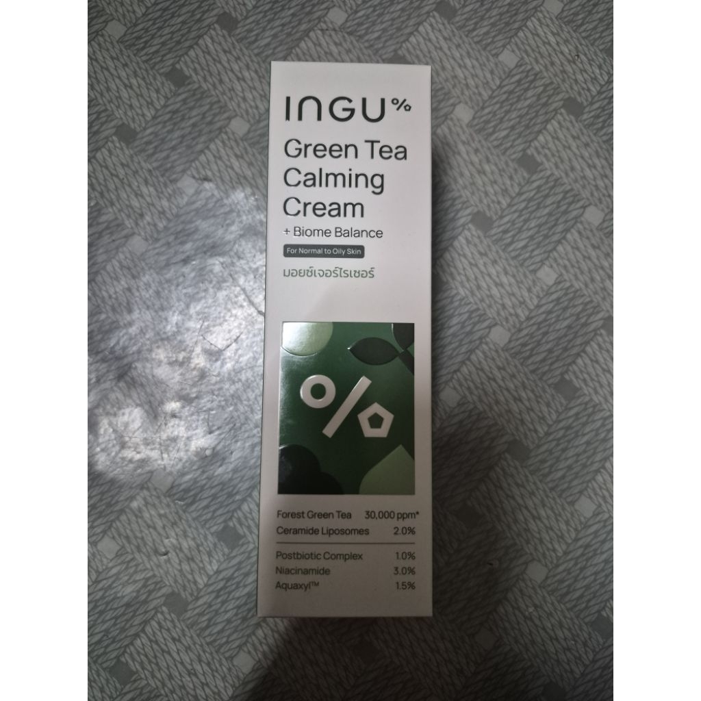 Ingu% Green Tea Calming Cream + Biome Balance for Normal Skin to Oily Skin 100 ml. (แถมหลอดเล็ก)
