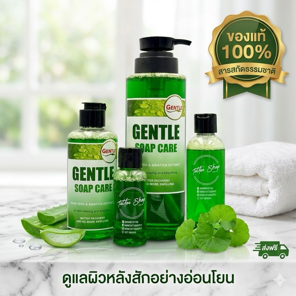 โฟมล้างสัก Gentle Soap Care สบู่ทำความสะอาดรอยสัก เช็ดหมึกง่าย ไม่ระคายเคือง สำหรับช่างสัก