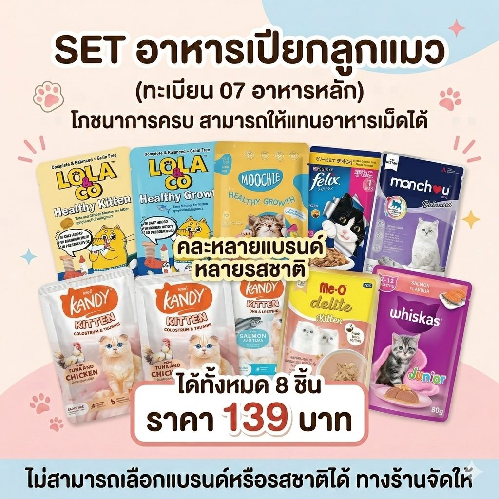 setอาหารเปียกแมวเด็กเลขทะเบียน07