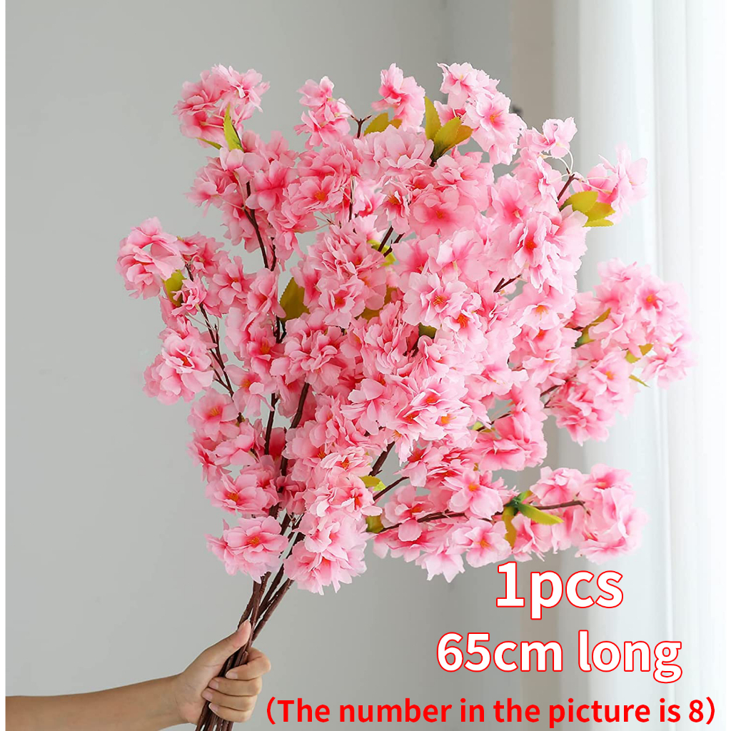 ดอกไม้ปลอม ขนาด 65ซม/110ซม ดอกซากุระ ดอกซากุระประดิษฐ์ สําหรับตกแต่งบ้าน ตกแต่งงานแต่งงาน
