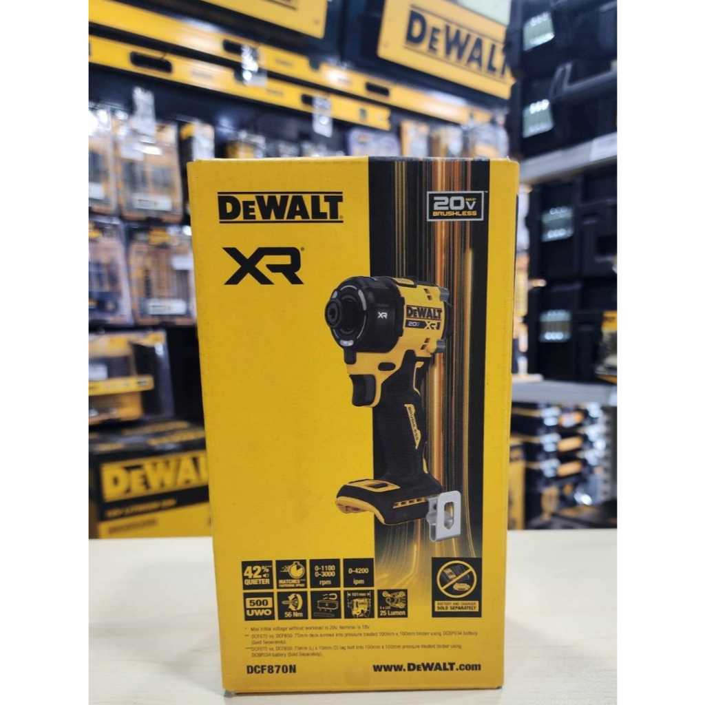 DEWALT DCF870N-B1 ไขควงกระแทกไร้สายระบบไฮโดรลิค 20V Max (เครื่องเปล่า)