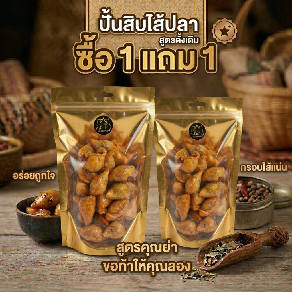 โปร 2 ถุง ถุงละ 250 กรัม ปั้นสิบไส้ปลา สูตรคุณย่า รสดั้งเดิม อร่อยติดใจ สะอาดสดใหม่ ของดีพัทลุง