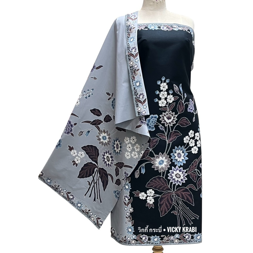 ผ้าปาเต๊ะ Batik ลายดอก Cotton 100% ผ้าถุงผู้หญิง 2 เมตร นุ่ม ใส่สบาย พร้อมนุ่ง
