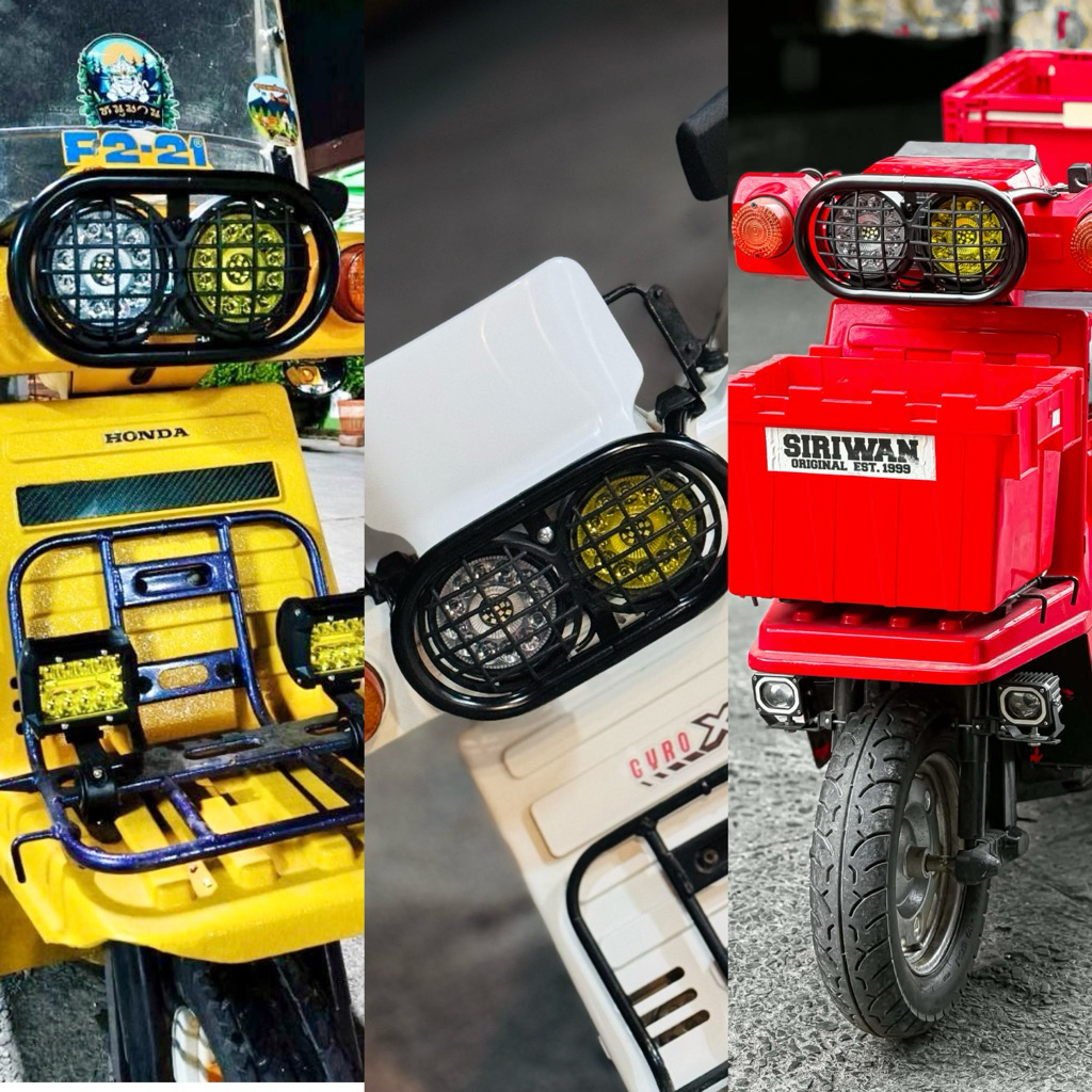 ไฟหน้าGYRO X ไฟแต่ง42w ทำสีเพาเดอร์โค้ท งานช่างตรี