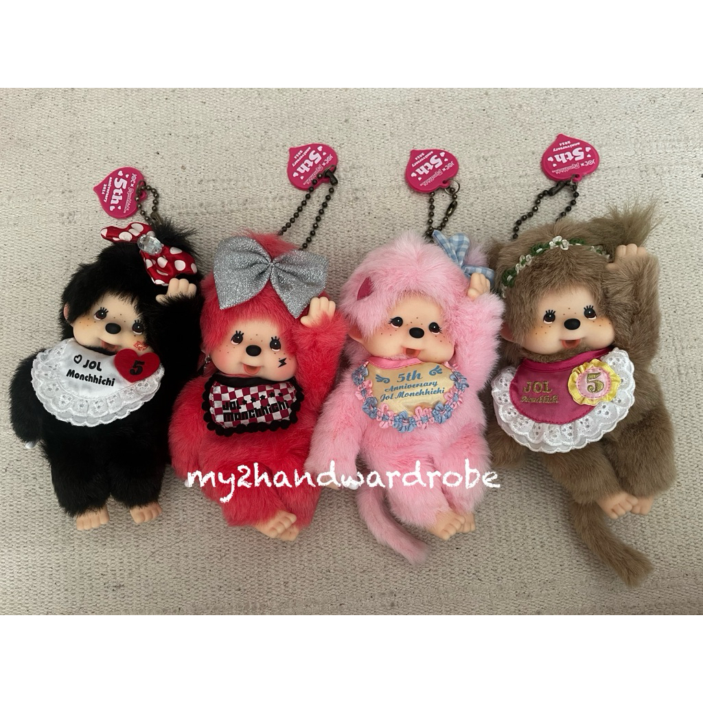 (codeลด10-30%) ***ไม่มีป้ายกระดาษ***พวงกุญแจ Jol x Monchhichi 5th anniversary แท้ไม่มีตำหนิ แรร์มาก