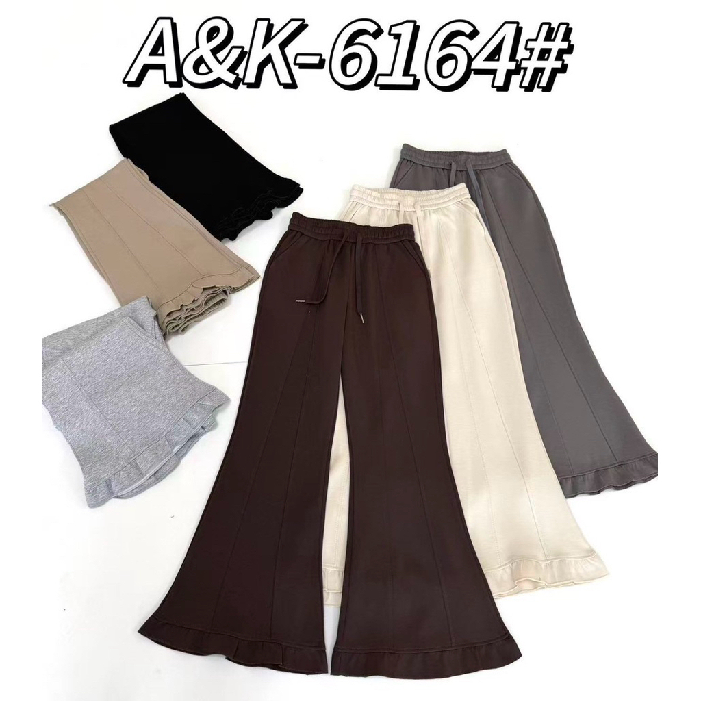 รหัส6164กางเกงขาม้าแต่งระบาย5ส่วนยาว37 นิ้วผ้านาโนงานป้ายA&Kผ้านิ่มฟรีไซส์รุ่นแต่งระบายปลายขา