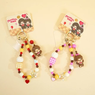 (ลิขสิทธิ์แท้) สายคล้องมือถือ พวงกุญแจ Monchhichi มอนชิชิ ที่ห้อยกระเป๋า