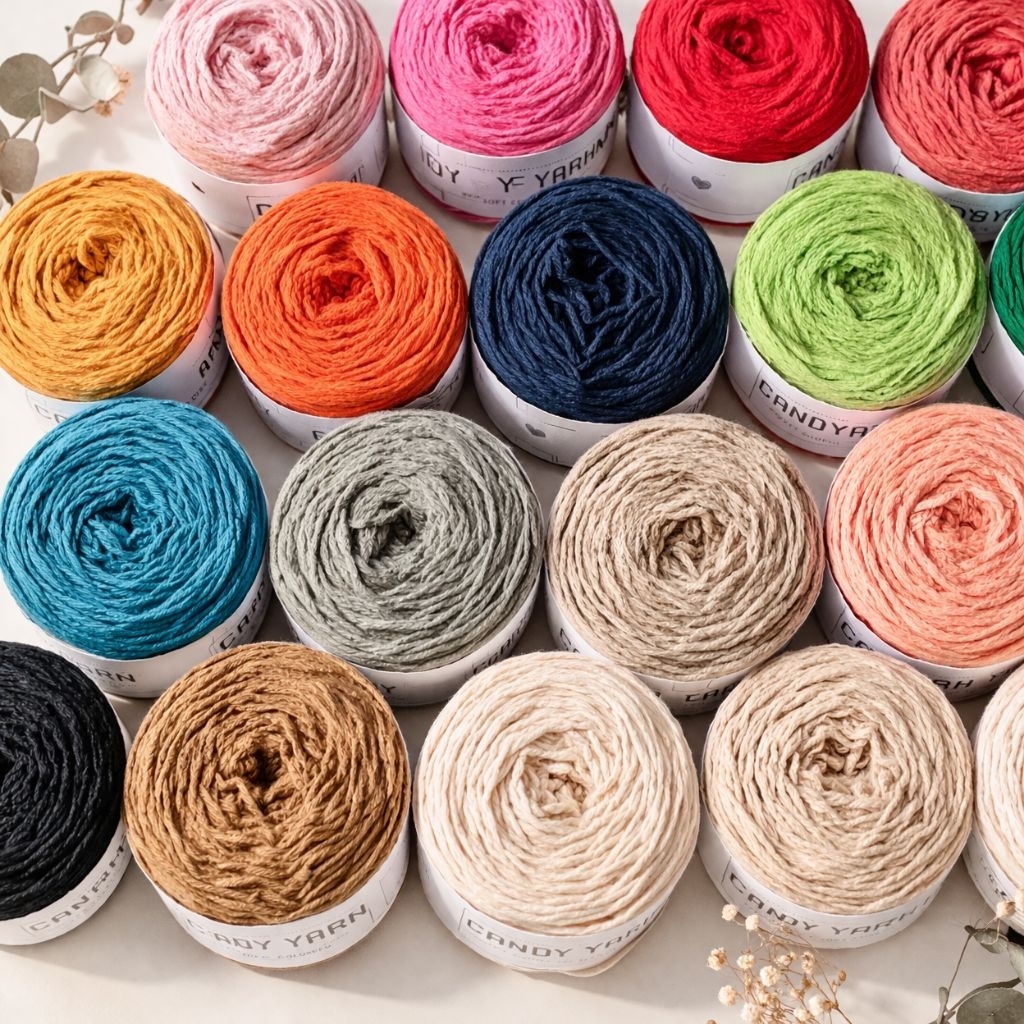 เชือกคอตตอนถักเส้นกลวง  cotton yarn  1.5mm. สำหรับถักโครเชต์