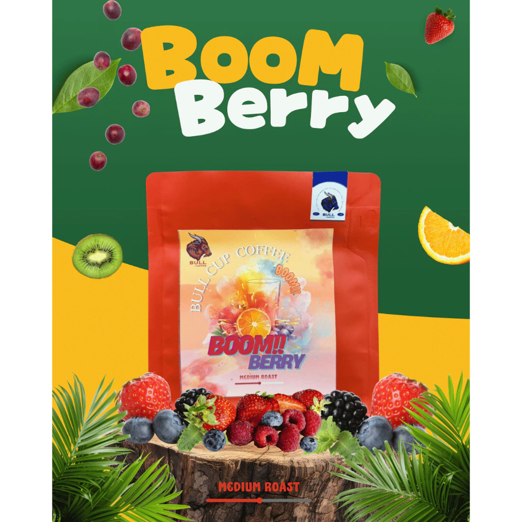 เมล็ดกาแฟคั่วกลาง Colombia ''หมักยีส กลิ่น BOOM BERRY'' Specialty Coffee