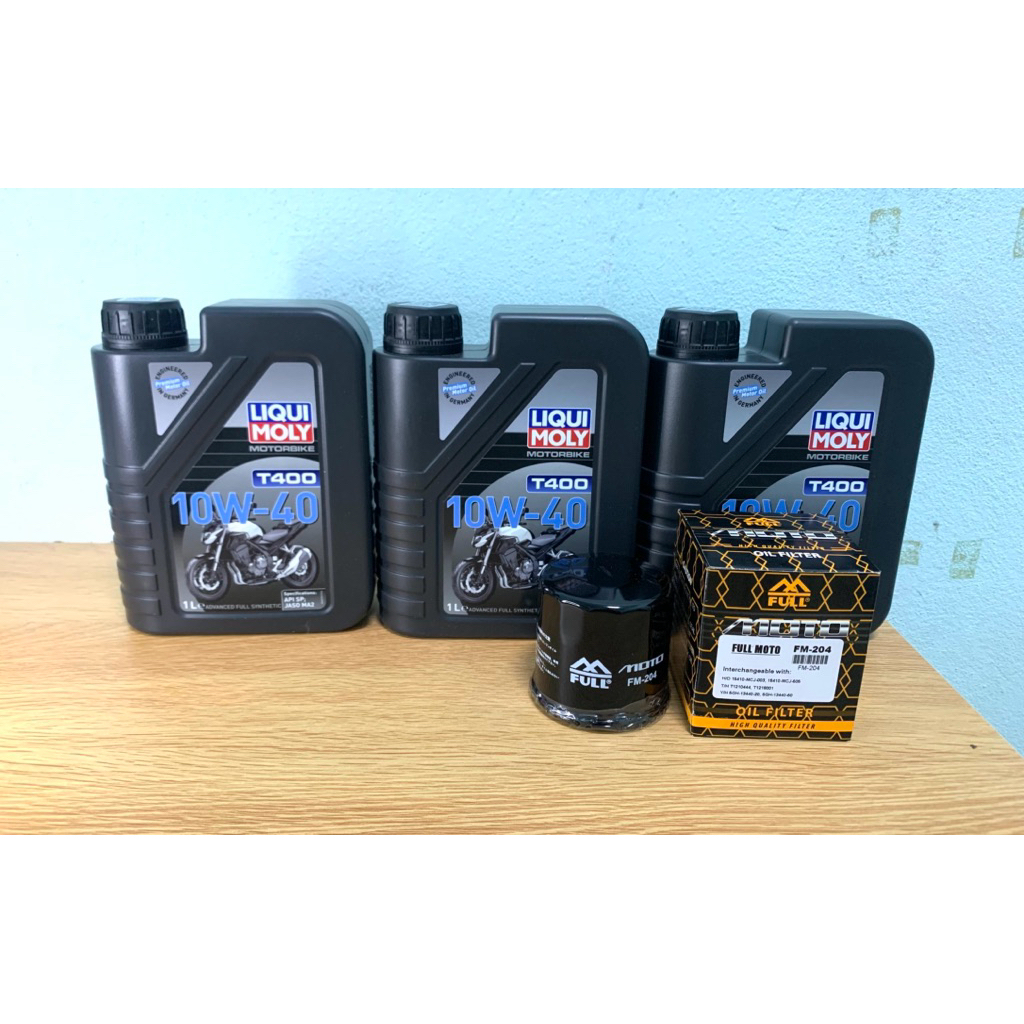 ชุดถ่ายน้ำมันเครื่องLiquimoly10w-40สำหรับCBR650,CBR500,CB650f,CB500x,CB500f,NX500,CL500,Rebel500,พร้