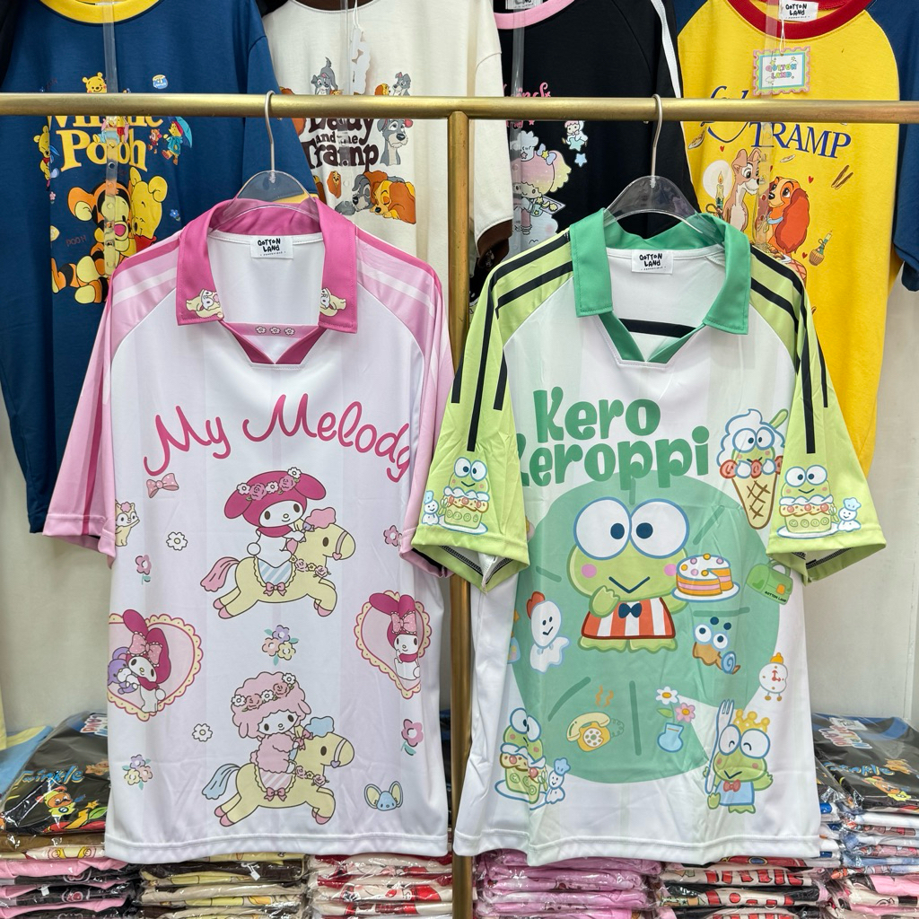 เสื้อยืดโอเวอร์ไซส์ ผ้า Jersey QL ลายเมโลดี้หัวใจ/เคโรโระ