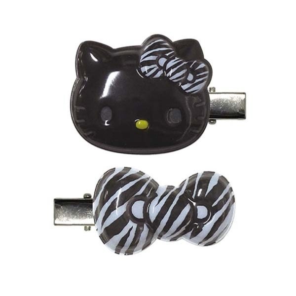 กิ๊บติดผมฟูรูปเฮลโลคิตตี้ แพ็ค 2 ชิ้น ลายม้าลาย kt HelloKitty sanrio