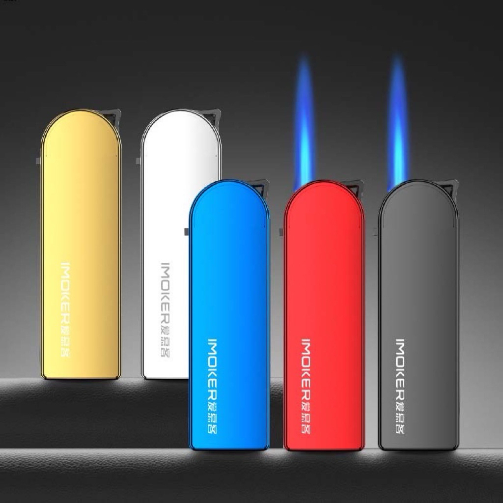 ไฟแช็กไฟฟู่ (สุ่มสี) แบบใหม่หัวมนเท่ๆ สีแบบเงาสวยๆ