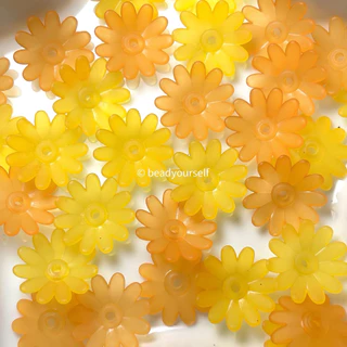 ลูกปัด ลูกปัดดอกไม้ ดอกทานตะวัน (20ชิ้น) ! สีอ่อนกว่าเดิมเล็กน้อย !