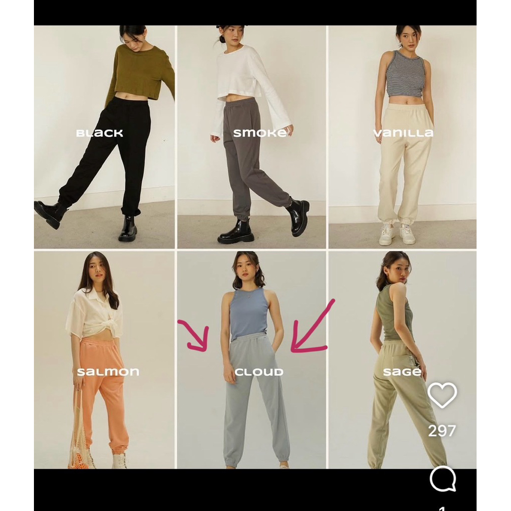 (ส่งต่อ) Ketch Apparel กางเกง  Sweat Pants จั๊มพ์ขา สี Cloud ฟ้าอมเทา sizeL