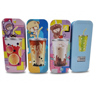 🔥แพ็ค12ชิ้น สุ่มลาย🔥กล่องเหล็กใส่ดินสอ 2ชั้น อุปกรณ์เครื่องเ…