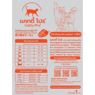 Catty Pro แคทตี้ โปร - อาหารแมวสูตรมาตรฐานขนาด 1 กก. (ถุงแบ่งจากโรงงาน)