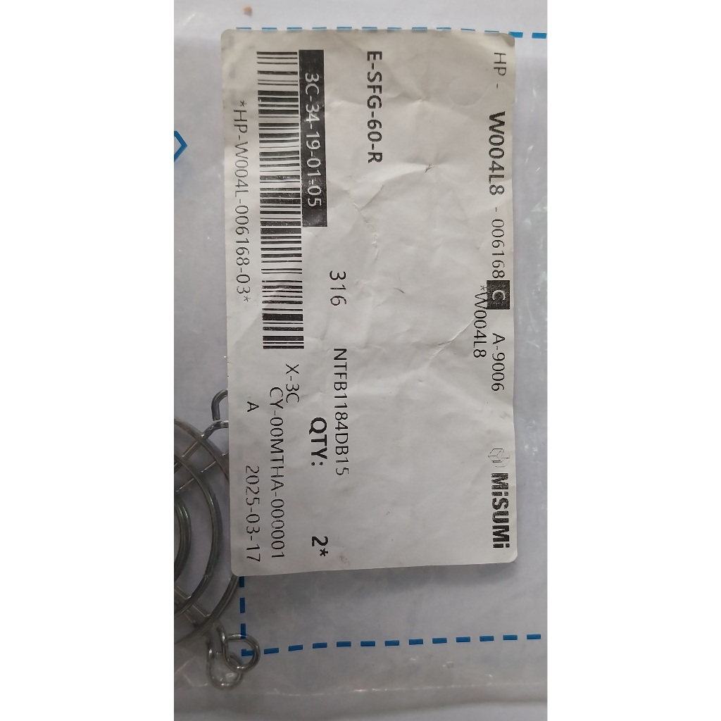 E-SFG-60-R MISUMIตะแกรงเหล็ก พัดลมระบายความร้อน ขนาด 3 นิ้ว สินค้าคงเหลือ/ชิ้น = 2 (PK-S032)