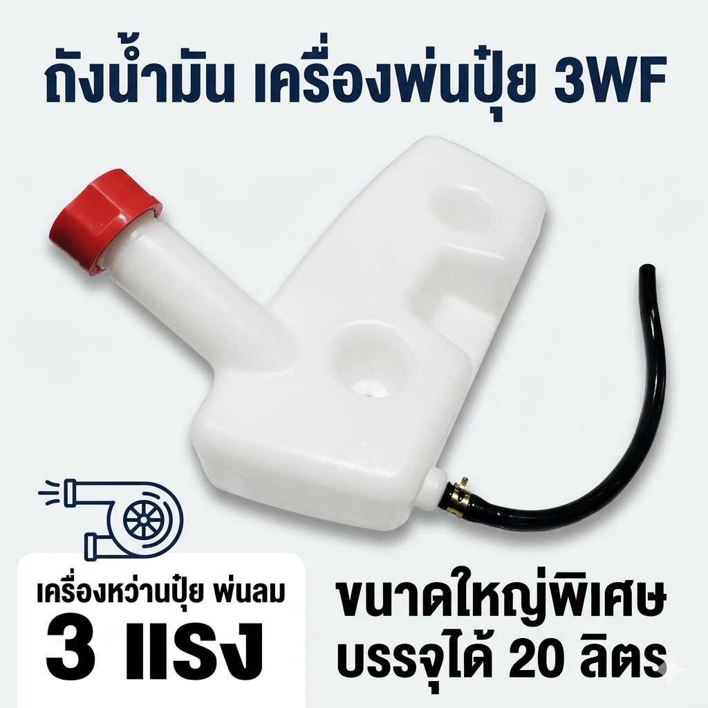 ถังน้ำมัน เครื่องพ่นปุ๋ย 3WF เครื่องหว่านปุ๋ย พ่นลม 3 แรง ถังน้ำมัน รูล่าง และ รูกลาง