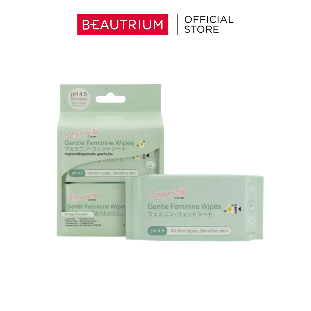 AMAME Gentle Feminine Wipes แผ่นเช็ดทำความสะอาดจุดซ่อนเร้น 8sheets x 4packs