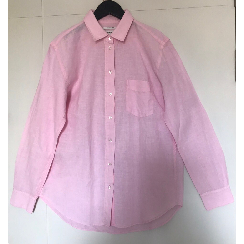COUNTRY ROAD ORGANIC LINEN มือสองสภาพใหม่ เสื้อเชิ้ตผู้หญิง สีชมพู