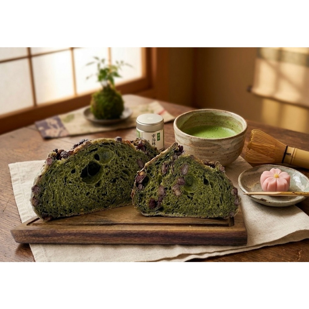 Matcha & Red Bean Sourdough