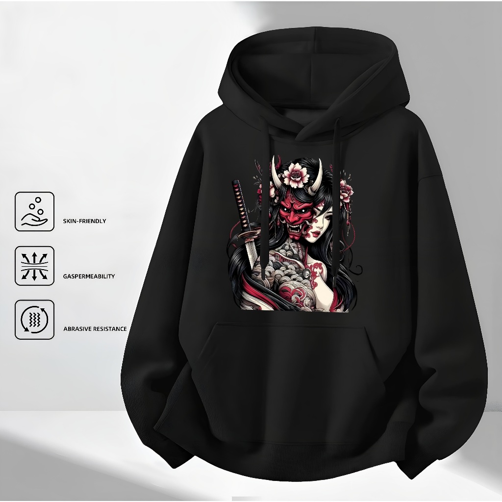 เสื้อฮู้ด/เสื้อสเวตเตอร์พิมพ์ลาย ดีไซน์ทันสมัยและมีสไตล์ สำหรับทั้งชายและหญิงเสื้อกันหนาวผ้าฝ้ายบาง ระบายอากาศดี ไม่อับเ