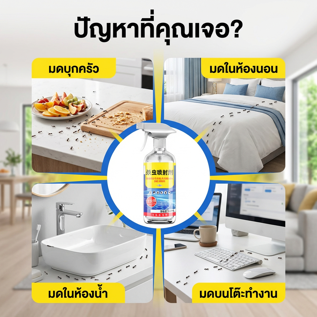 ฉีดปุ๊บ เห็นผลทันที ยาฉีดมด ยาฆ่ามด สเปรย์กำจัดมด 500ml ใช้ได้ทั้งในบ้านและบริเวณสวนผลไม้ ราคา ถูกที่สุด ดีลบีเคเค แกลเลอรีภาพที่ 3
