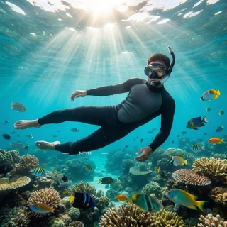 3mm SCR neoprene nylon wetsuit thickened warm men's full wetsuit